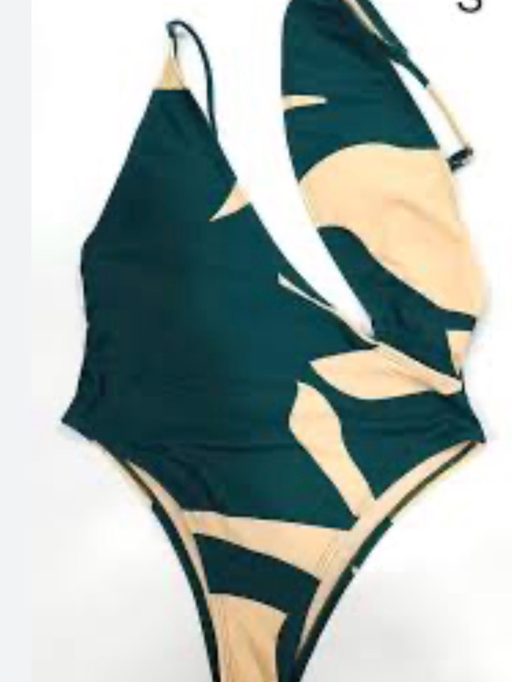 Green & Cream One-Piece Swimsuit